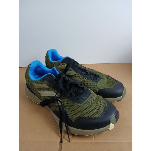 USED adidas Men’s Tracefinder Trail Running Shoes Olive/Green/Blue Size 13 - Picture 2 of 5